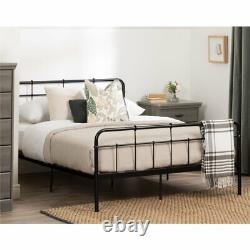 South Shore Versa Queen Metal Spindle Bed in Black