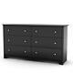 South Shore Vito 6-drawer Double Dresser, Pure Black