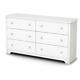 South Shore Vito 6-drawer Double Dresser, Pure White