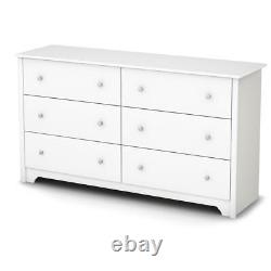South Shore Vito 6-Drawer Double Dresser, Pure White