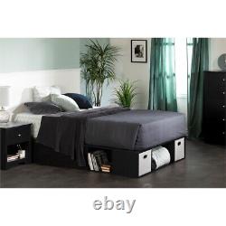 South Shore Vito Storage Bed With Baskets Full Pure Black
