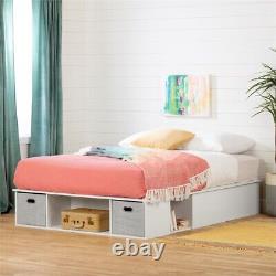 South Shore Vito Storage Bed With Baskets Full Pure White