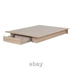 Lit plateforme de rangement pour grand lit en bois d'ingénierie Primo South Shore Canada en chêne